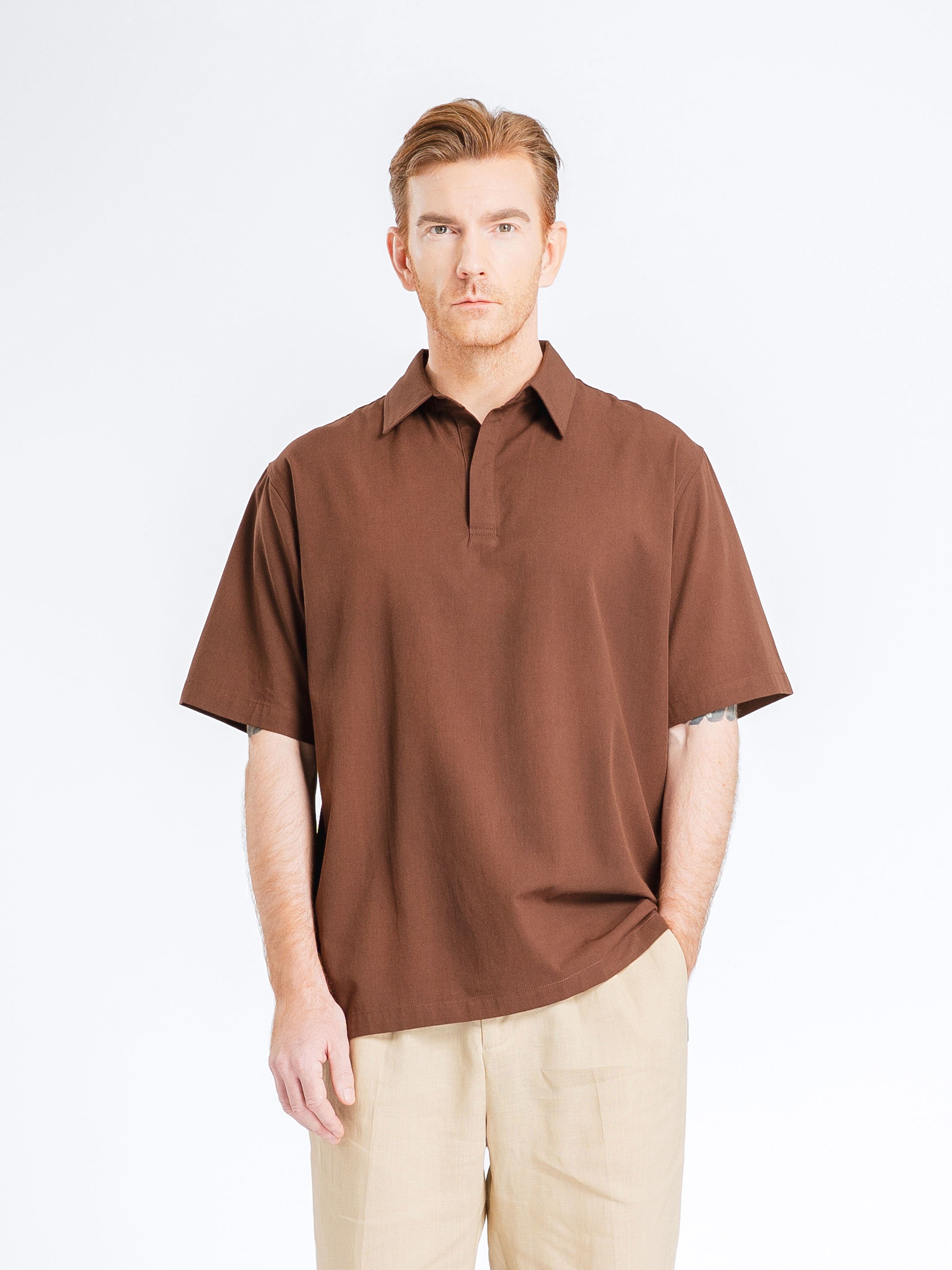 RistoShirtDarkbrown_OpenCollar_3_661eb249-fe2f-4a98-9468-00355aeafd9e - Zeve