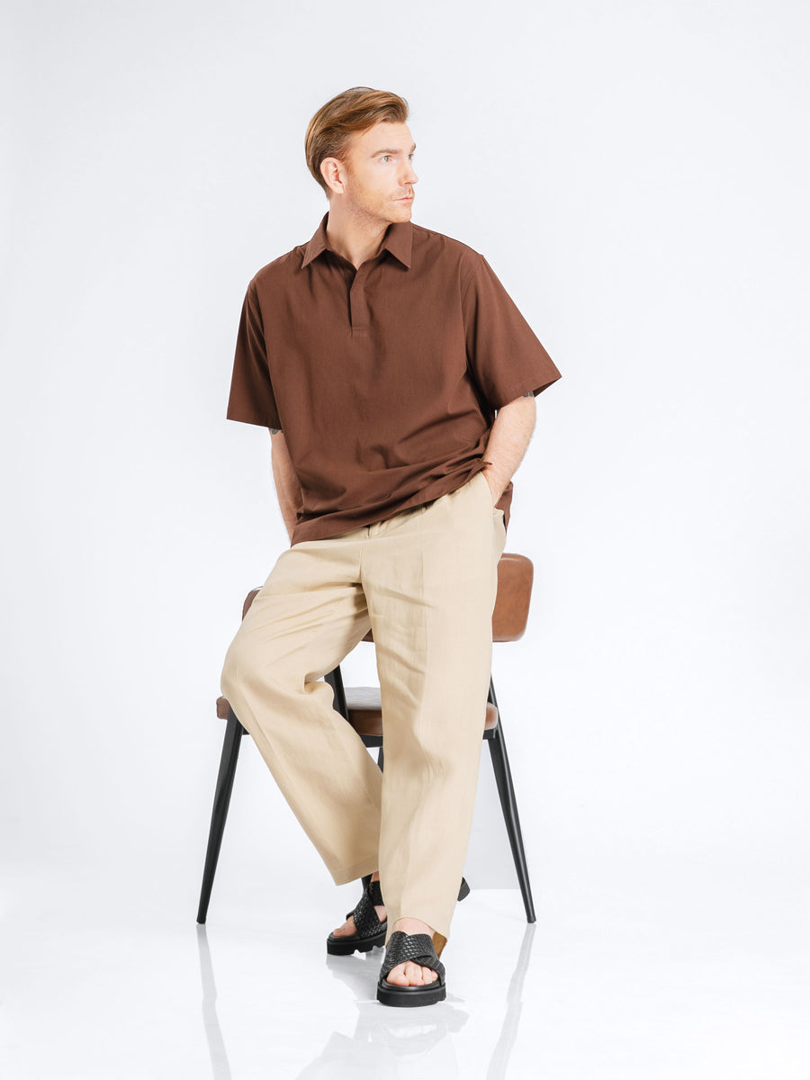 RistoShirtDarkbrown_OpenCollar_9_c56665bf-8d6a-4526-87c9-d7ea9a851e98 - Zeve