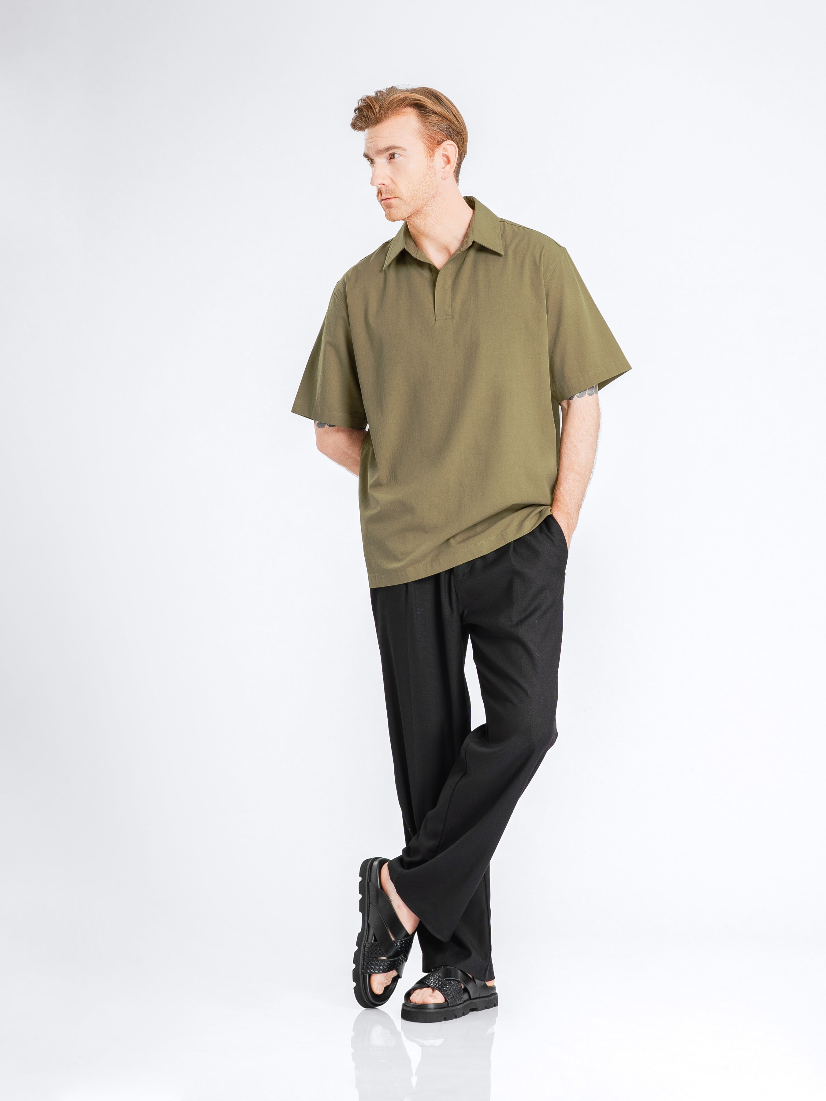 RistoShirtGreen_OpenCollar_2_32580ec5-548b-47cd-b10d-c7dabd591a30 - Zeve