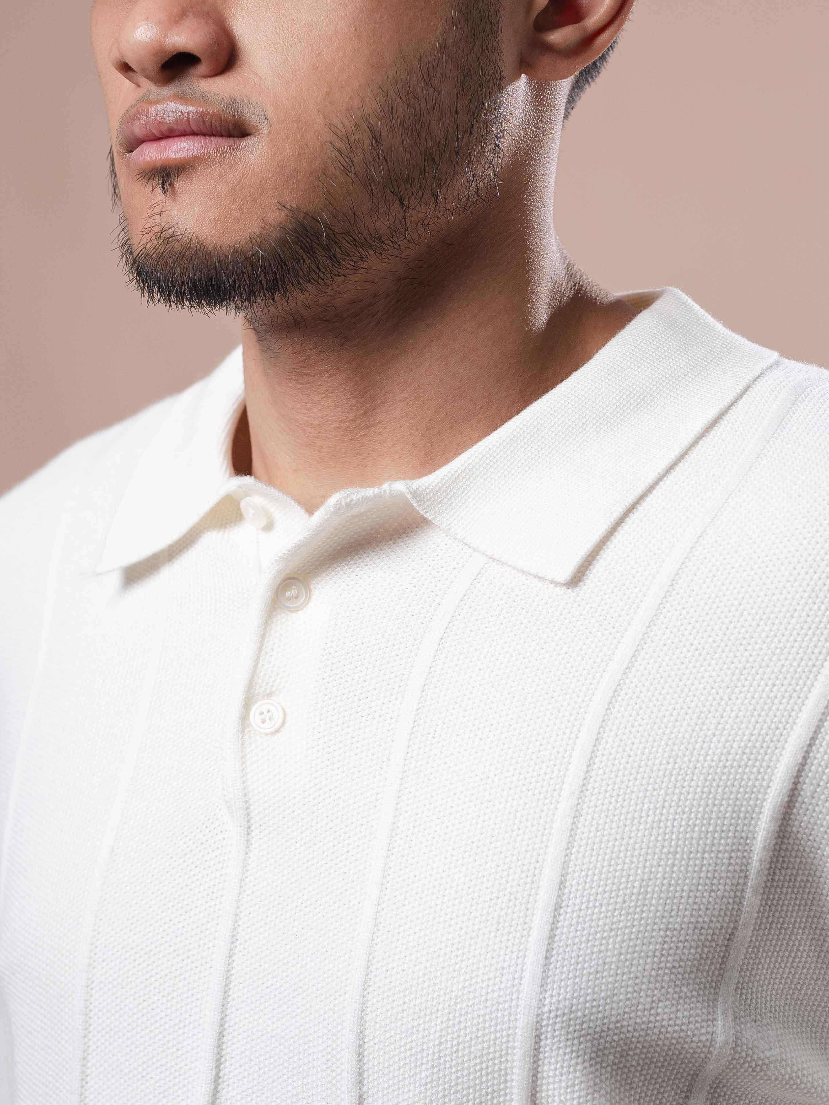 Roma Polo Knit - White