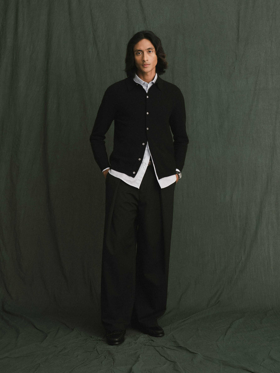 Roman Knit Shirt - Black