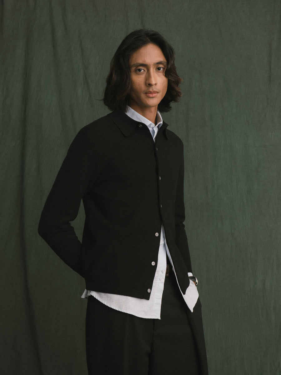 Roman Knit Shirt - Black