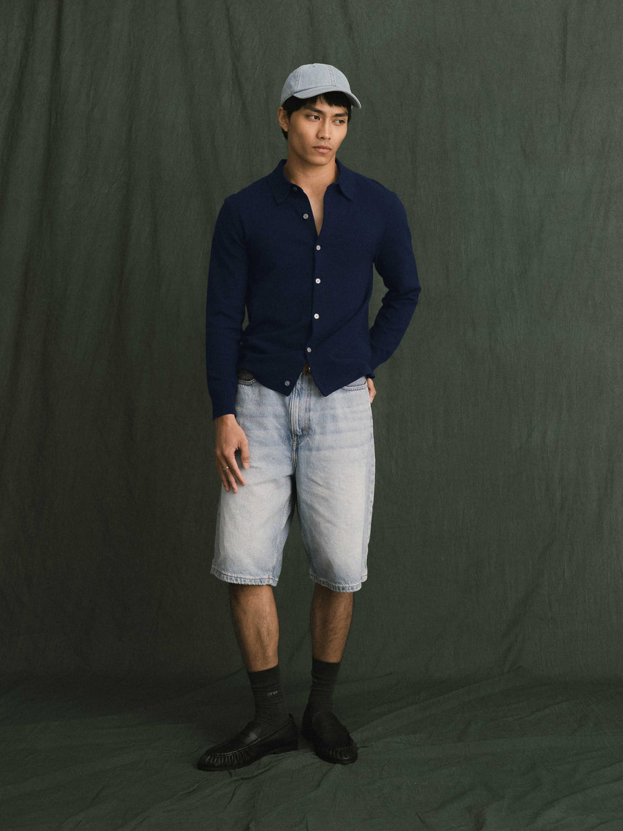 Roman Knit Shirt - Blue