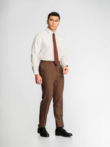 RomanoStripeShirtWhiteBrownStripe_ButtonDownCollar_FullBody - Zeve