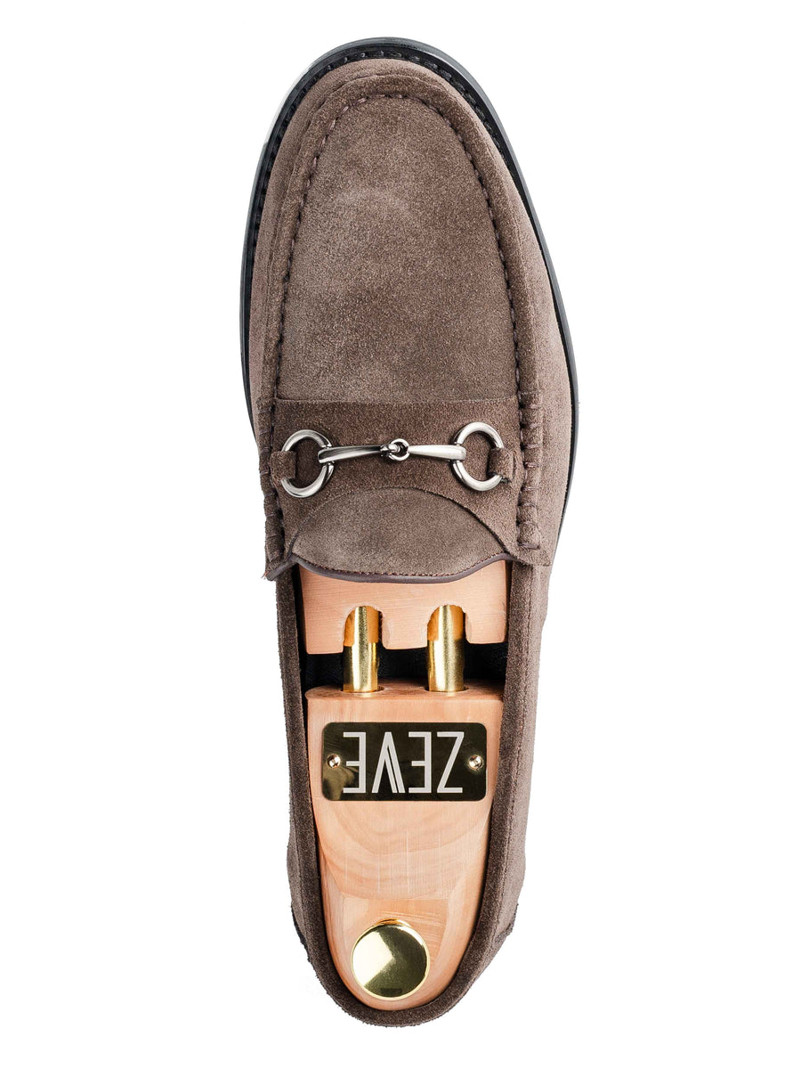 SIngleHorsebitMoccasinLoaferDarkBrownSuedeLeatherSilverBuckle_ba77e409-39ca-4acd-8ca3-08e870e6688d - Zeve