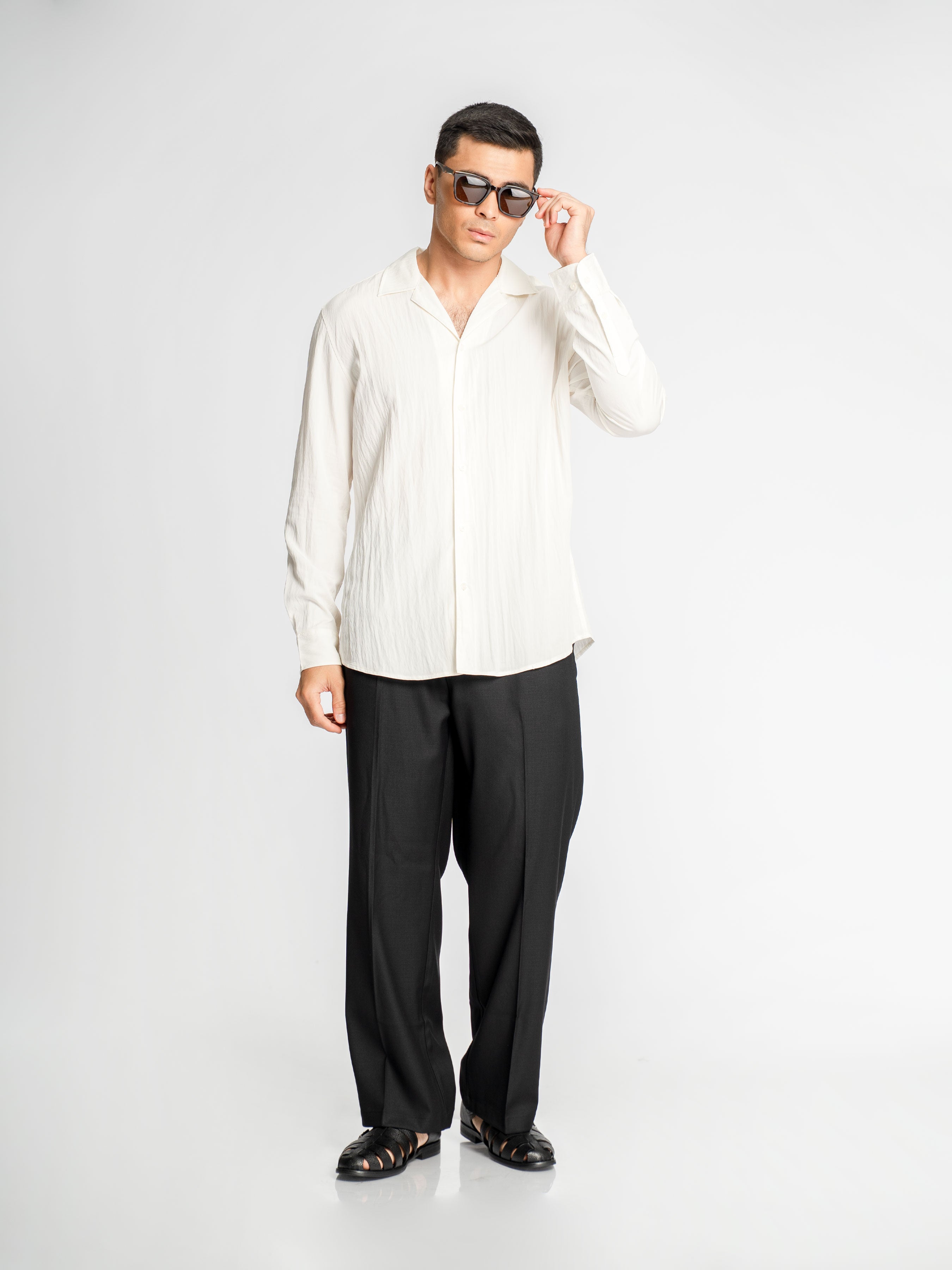 Sandro Shirt – Off White (Camp Collar)