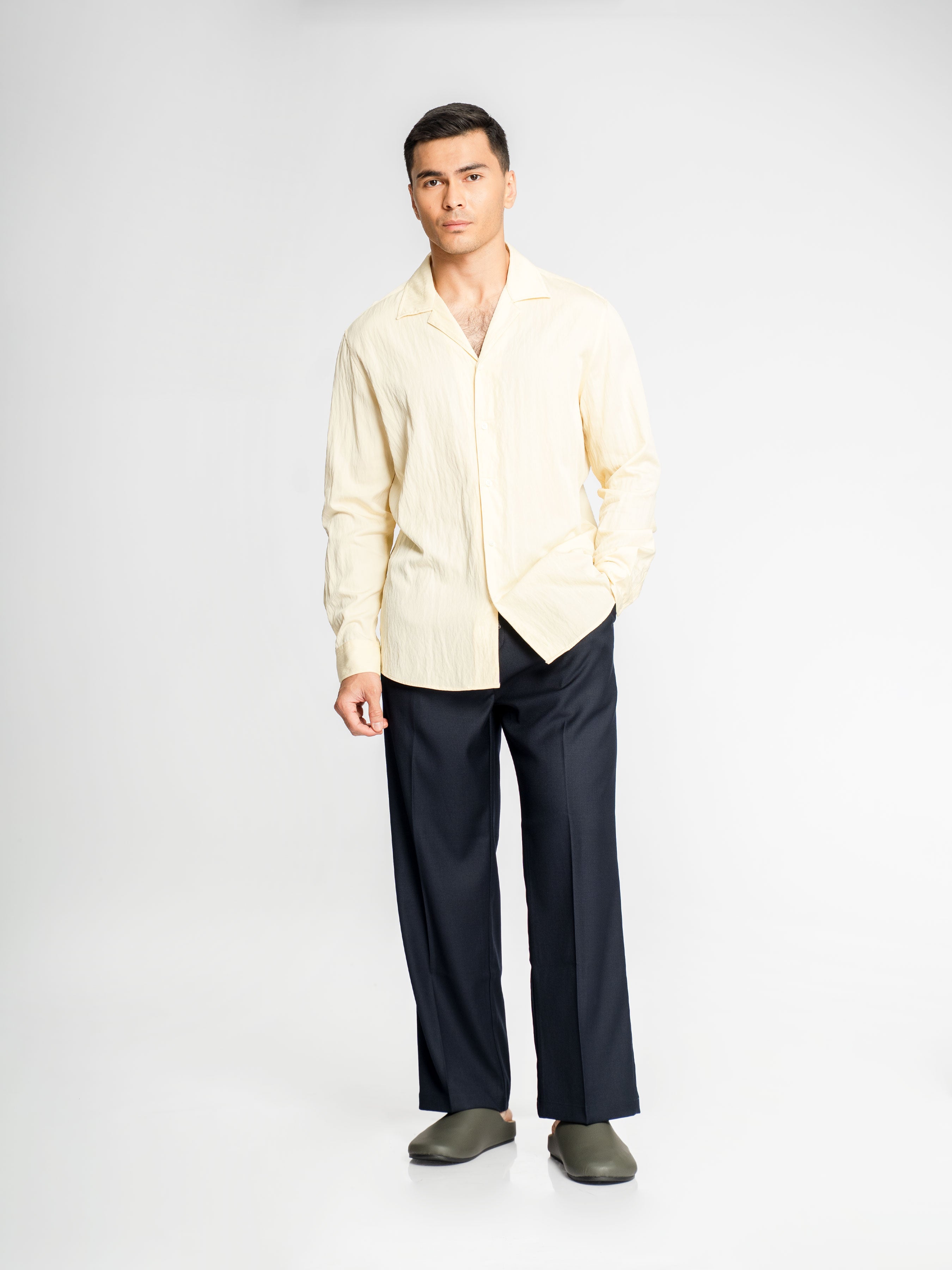 Sandro Shirt – Pastel Yellow (Camp Collar)