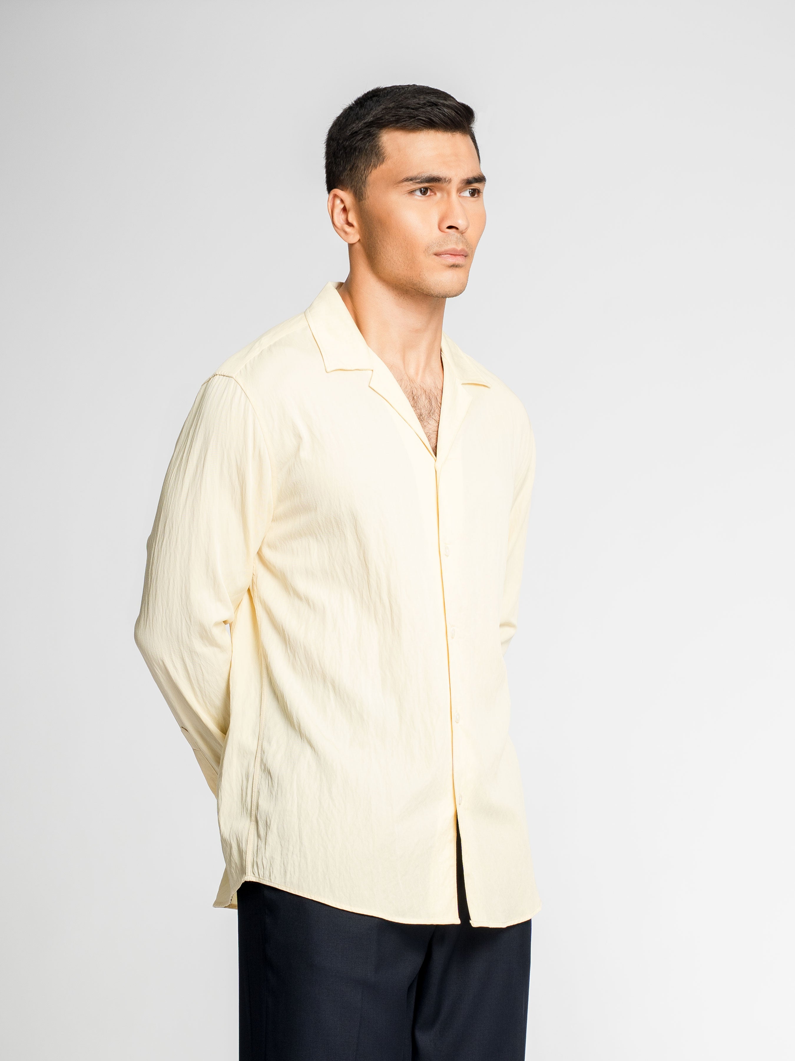 Sandro Shirt – Pastel Yellow (Camp Collar)