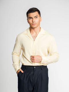 SandroShirtPastelYellow_CampCollar_Main - Zeve