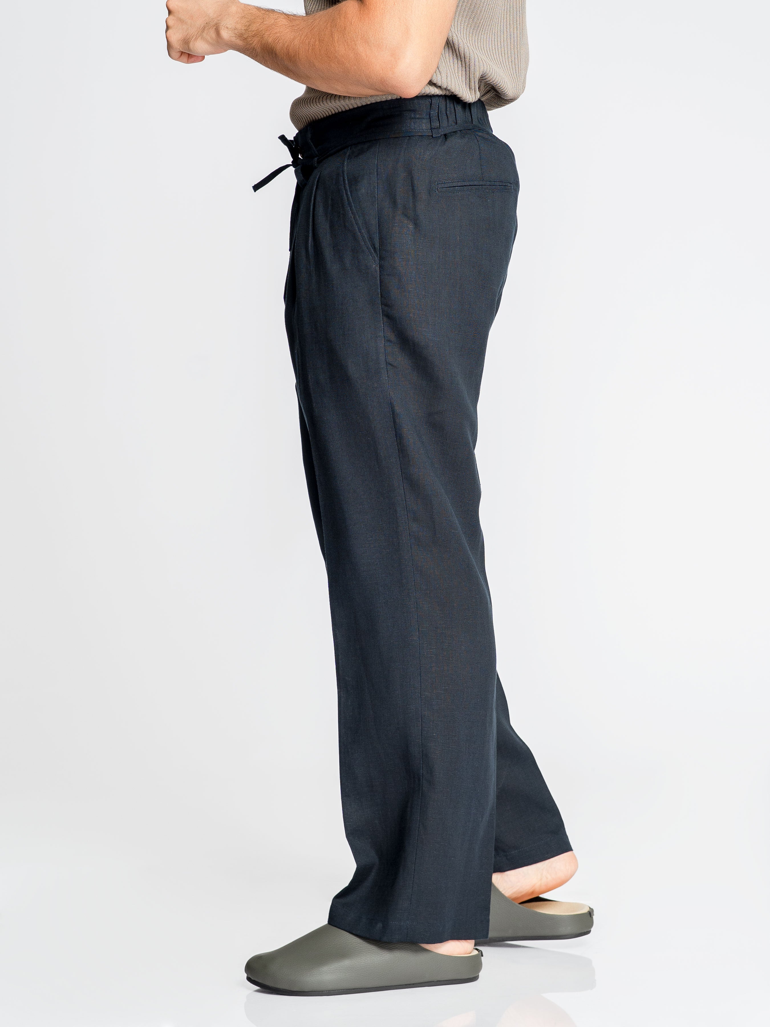 Sarto Relaxed Trousers - Navy Blue (Wide Fit)