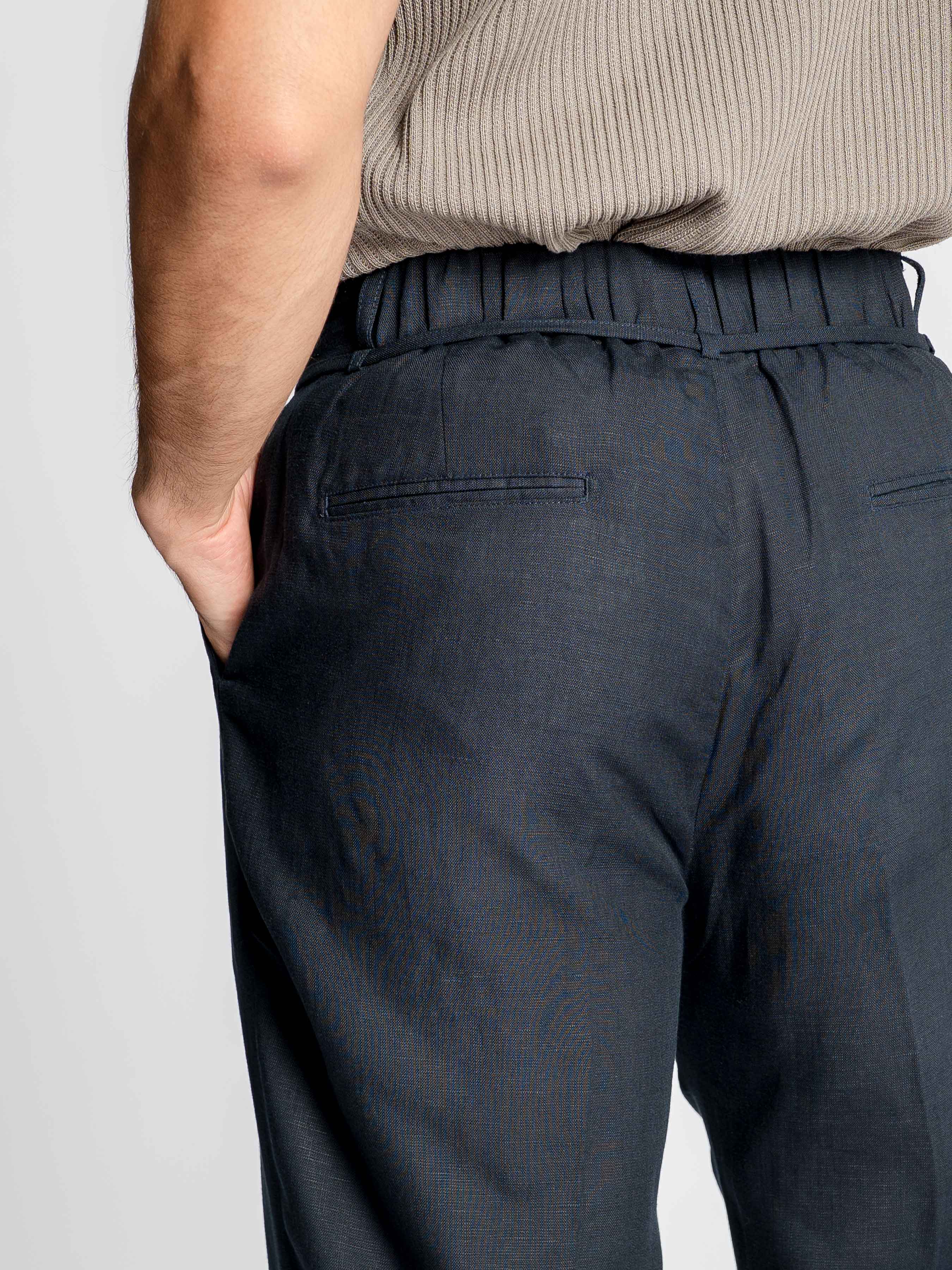 Sarto Relaxed Trousers - Navy Blue (Wide Fit)