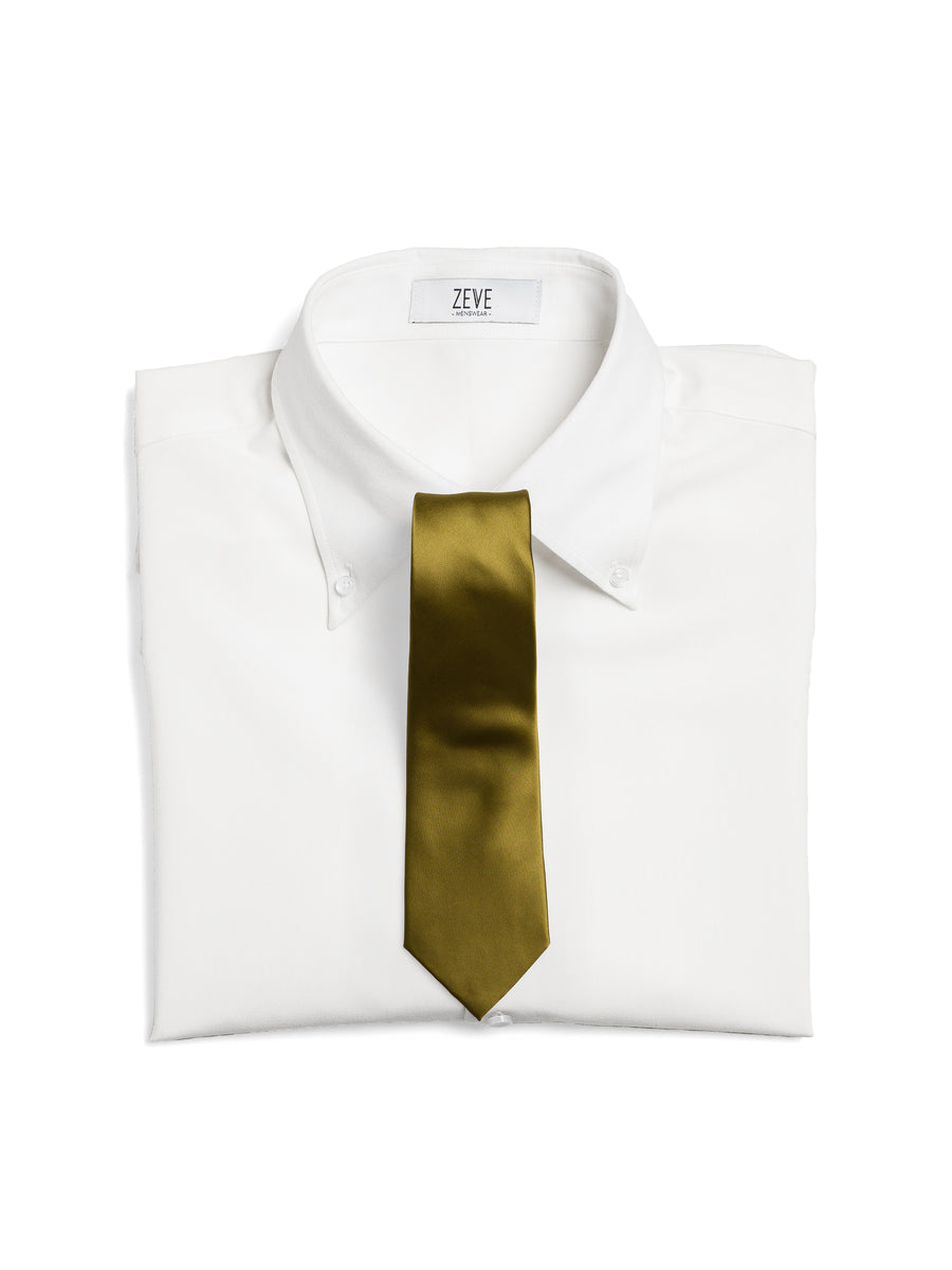 SatinTieOliveGreen3 - Zeve