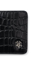 ScalatoBifoldWalletBlackCrocoLeatherLogo - Zeve