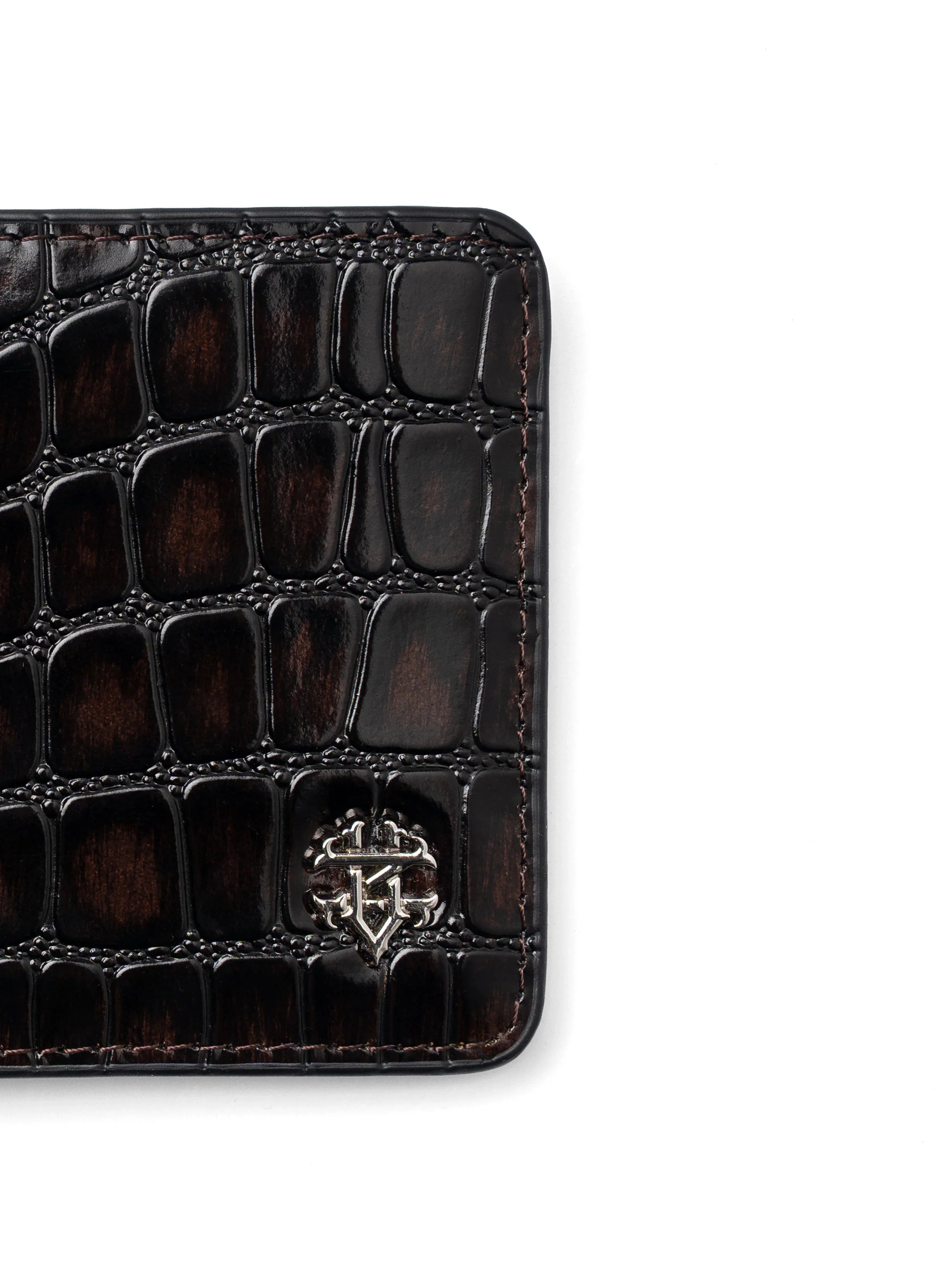 ScalatoBifoldWalletCoffeeCrocoLeatherLogo - Zeve