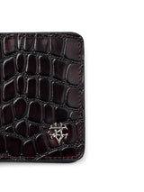 ScalatoBifoldWalletWineRedCrocoLeatherLogo - Zeve
