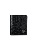 ScalatoFoldingWalletBlackCrocoLeatherFront - Zeve
