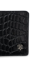 ScalatoFoldingWalletBlackCrocoLeatherLogo - Zeve