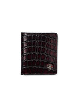 ScalatoFoldingWalletWineRedCrocoLeatherFront - Zeve