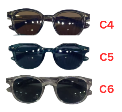 Three stylish men's sunglasses in C4, C5, C6 colors — perfect for casual or formal wear
