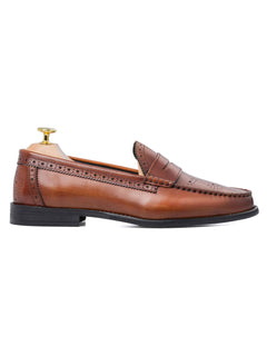 Side-Brogue-Penny-Loafer-CognacTan - Zeve