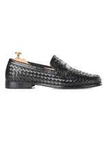 Side-Marco-Penny-Loafer-Black-Woven - Zeve