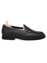 SideBelgianLoaferBlackPebbleGrainLeather - Zeve