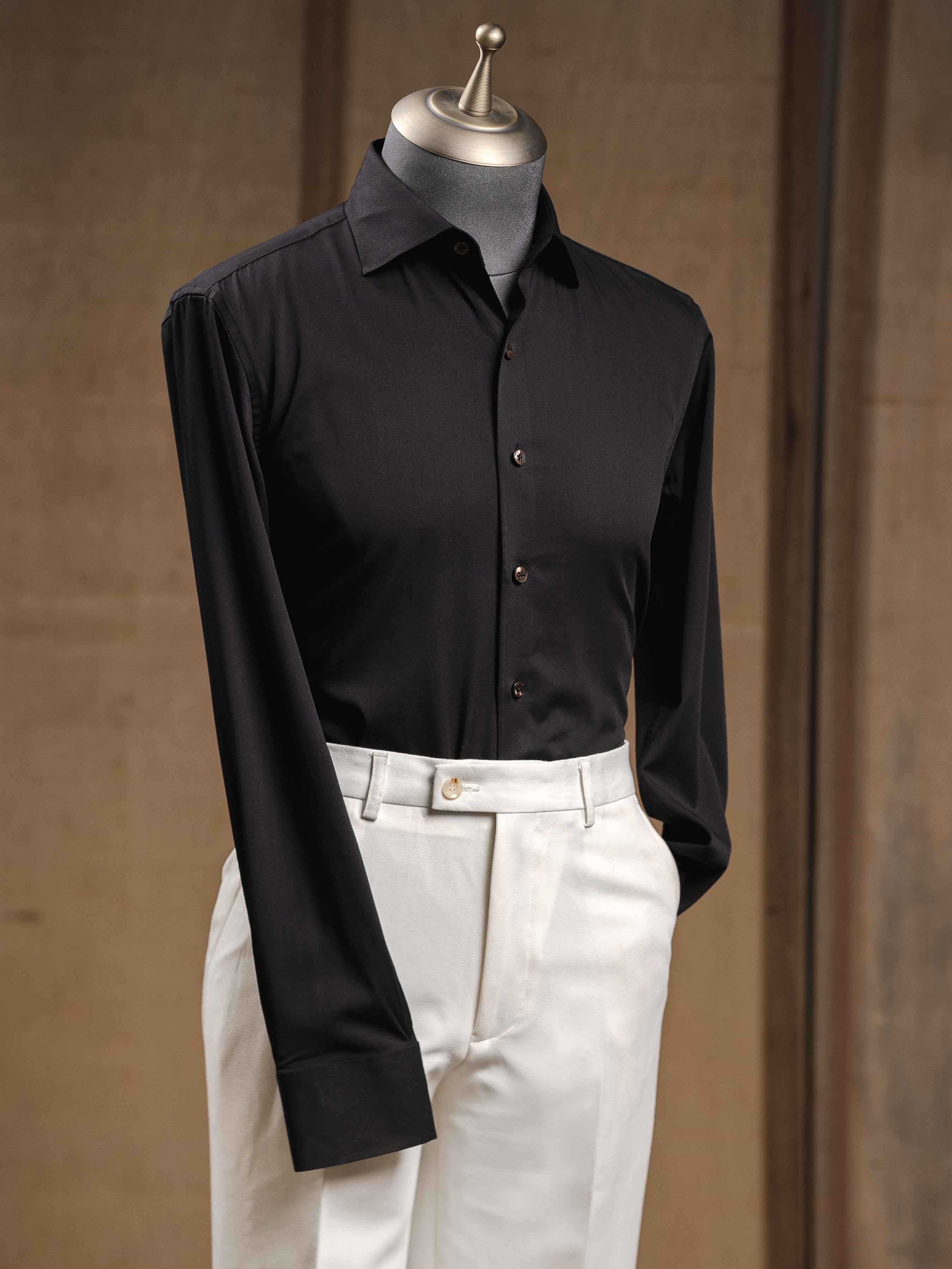 Capri Formal Shirt - Black Windsor Collar