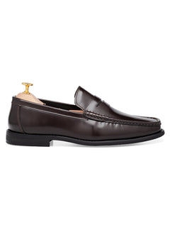 SideMarcoPennyLoaferCoffeeBrownPolishedLeather - Zeve