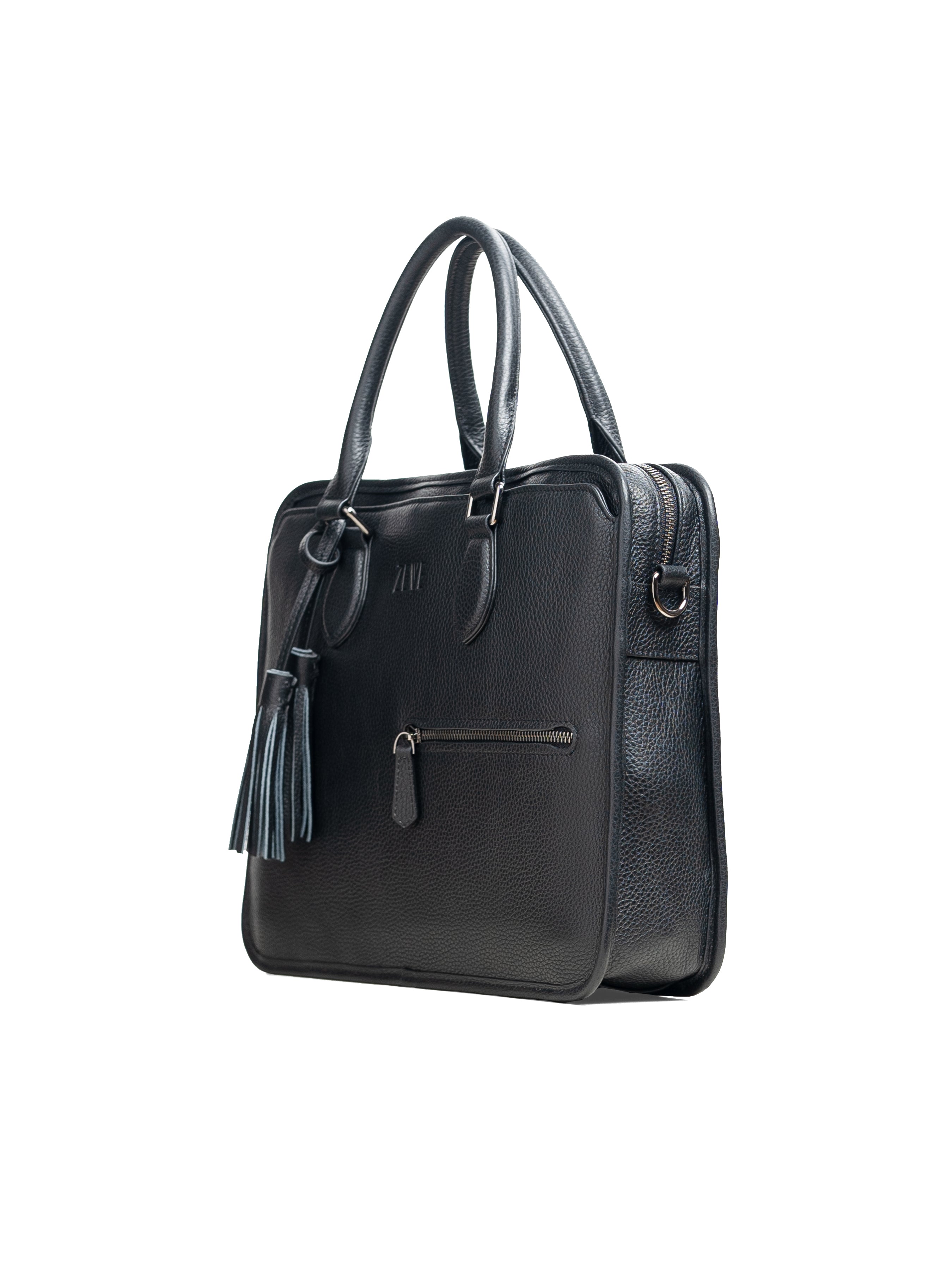 Belluno Briefcase - Black Pebble Grain Leather