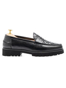 SideVadilloPennyLoaferSolidBlackLeather_EvaCombat - Zeve