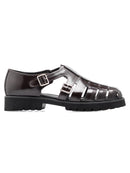 SideVenetoSandalDarkBrownPolishedLeather_EVACombat - Zeve