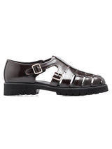 SideVenetoSandalDarkBrownPolishedLeather_EVACombat - Zeve