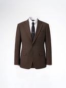 Single Breasted Suit Blazer - Coffee Plain (Slim Fit)