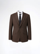 Single Breasted Suit Blazer - Coffee Plain (Slim Fit)