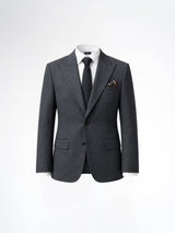 Single Breasted Suit Blazer - Dark Grey Plain (Slim Fit)