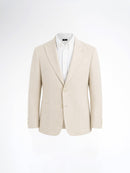 Single Breasted Suit Blazer - Linen Cream Plain (Slim Fit)