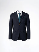 Single Breasted Suit Blazer - Navy Blue Pinstripe (Slim Fit)