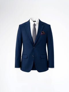 Single Breasted Suit Blazer - Royal Blue Plain (Slim Fit)