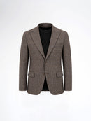 Single Breasted Suit Blazer - Cocoa Verona with White Line Checkered (Slim Fit)