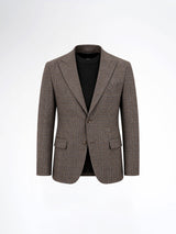 Single Breasted Suit Blazer - Cocoa Verona with White Line Checkered (Slim Fit)