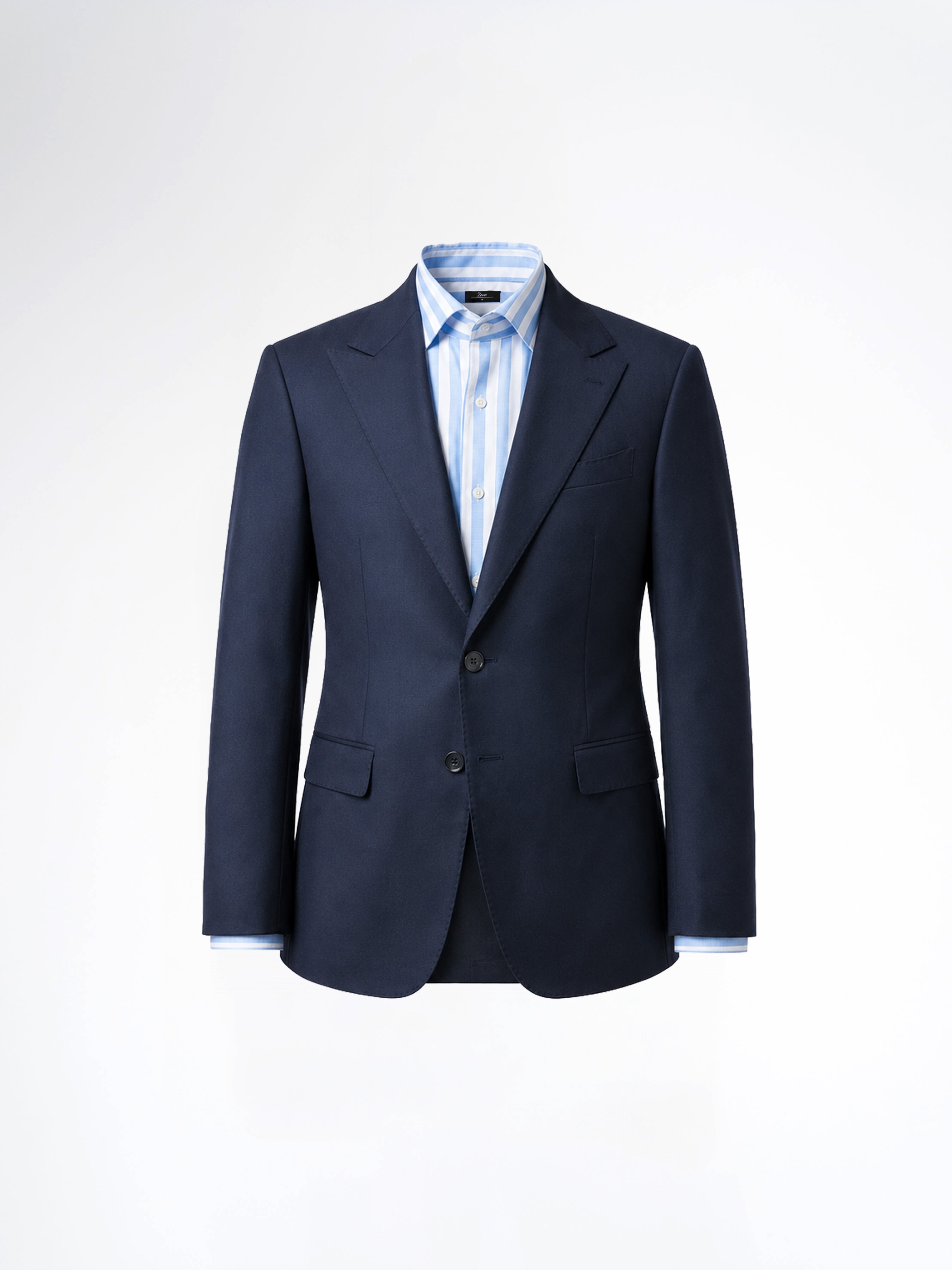 Single Breasted Suit Blazer - Dark Blue Plain (Slim Fit)