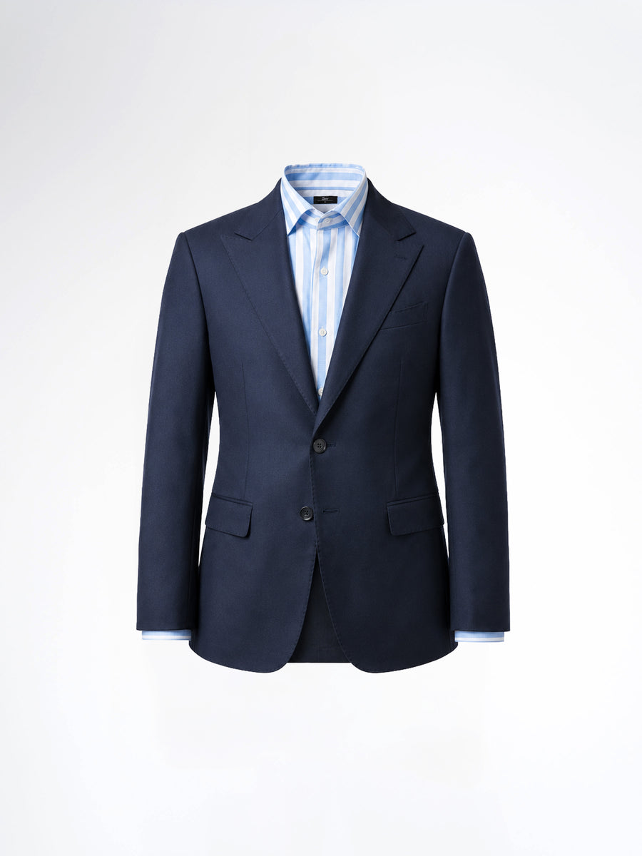 Single Breasted Suit Blazer - Dark Blue Plain (Slim Fit)