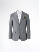 Single Breasted Suit Blazer - Grey Plain (Slim Fit)