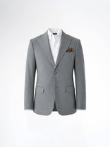 Single Breasted Suit Blazer - Grey Plain (Slim Fit)