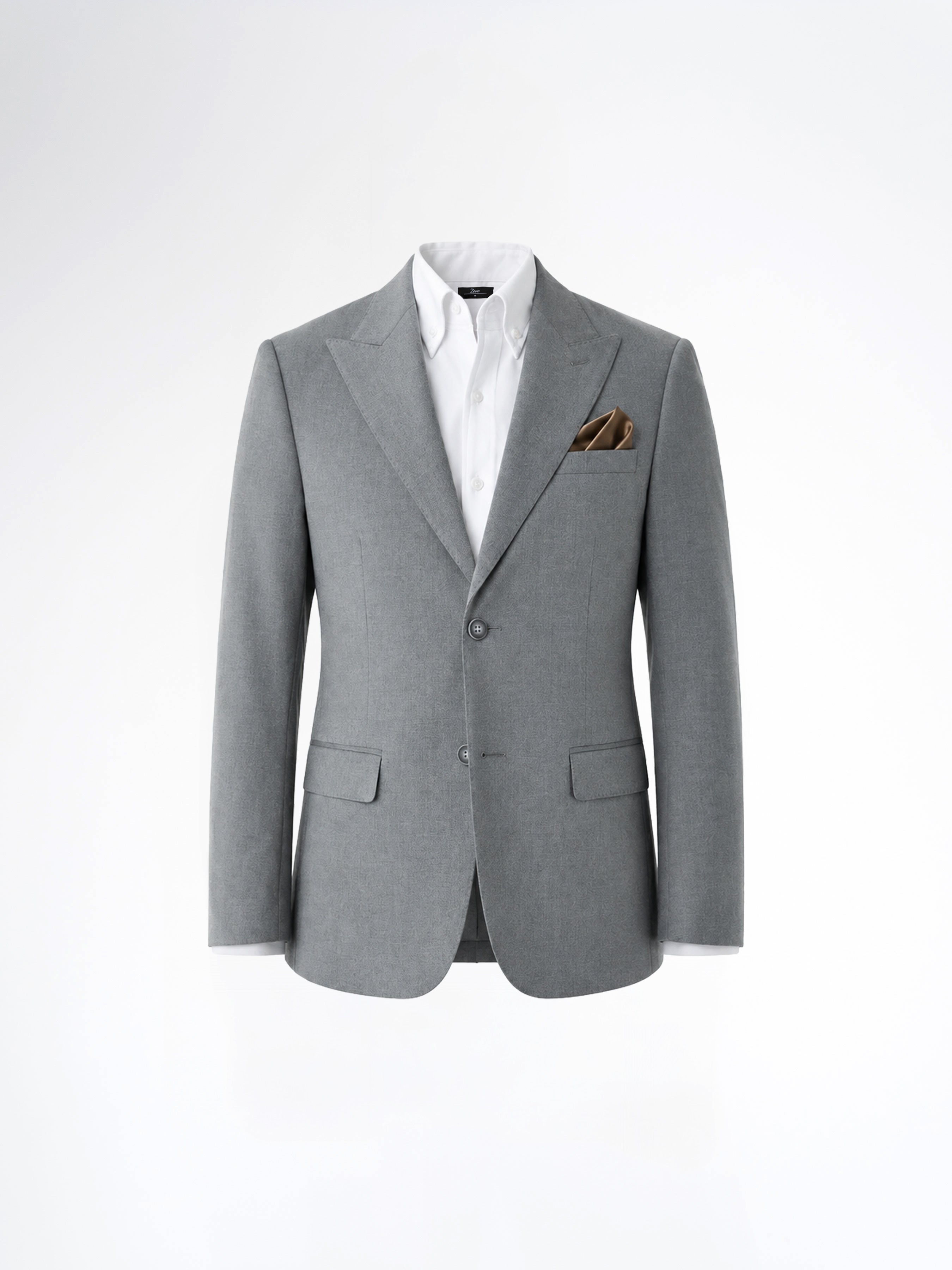 Single Breasted Suit Blazer - Grey Plain (Slim Fit)