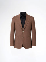 Single Breasted Suit Blazer - Linen Coffee Plain (Slim Fit)