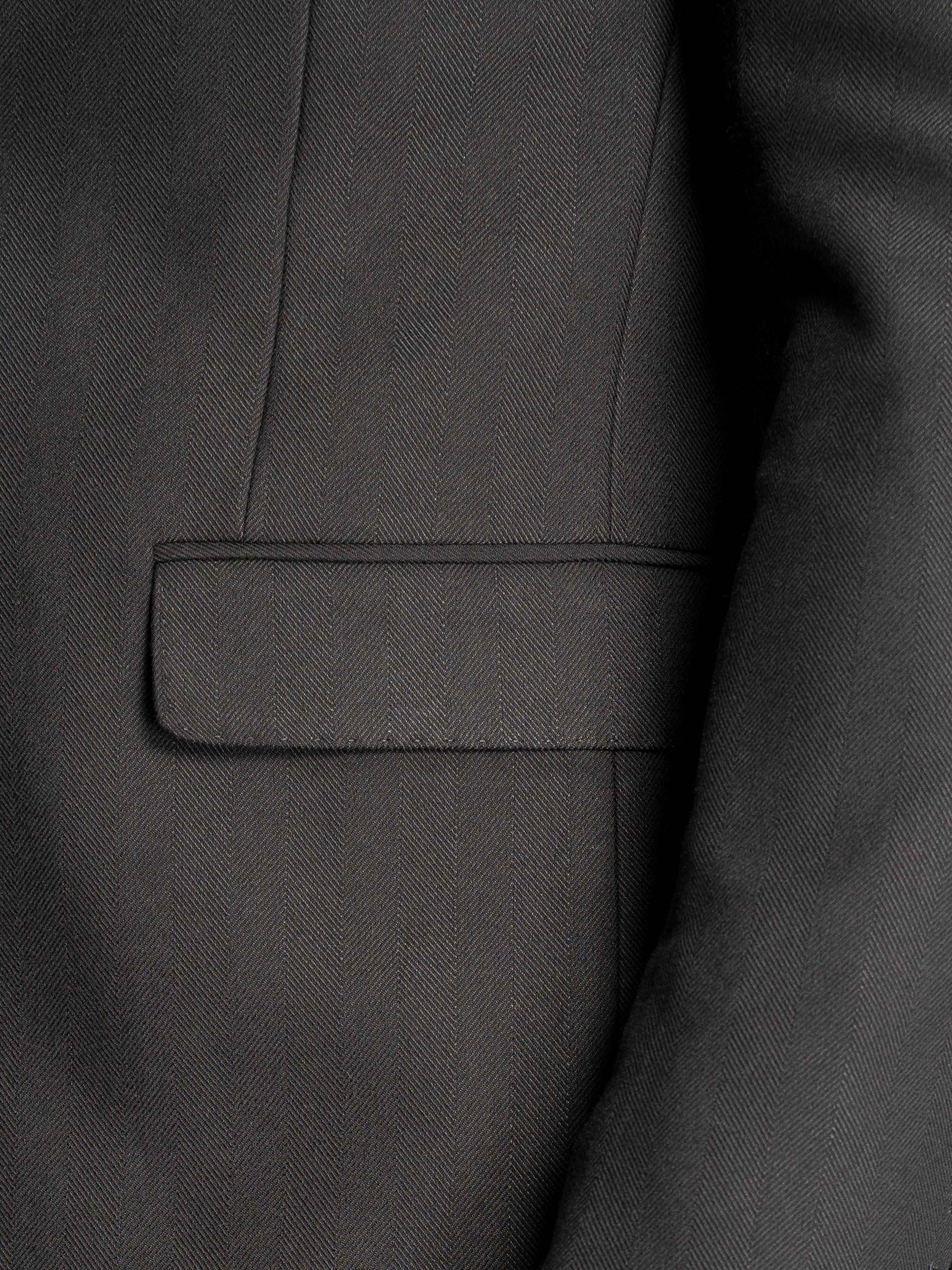 Single Breasted Suit Blazer – Black Shadow Stripe (Peak Lapel)