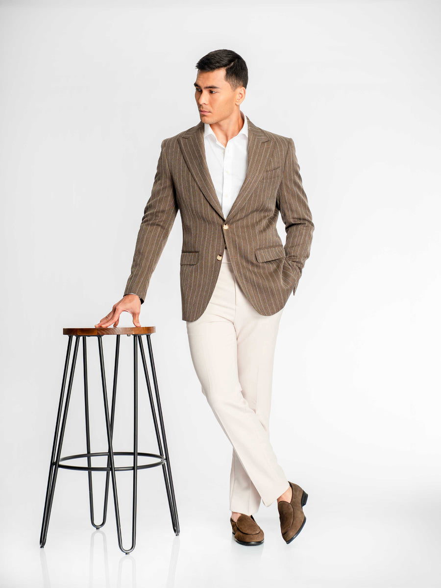 Single-Breasted-Suit-Blazer-Dusty-Brown-Stripes-_Peak-Lapel_-16 - Zeve
