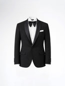 Single Breasted Suit Blazer Tux - Black Charcoal (Slim Fit)