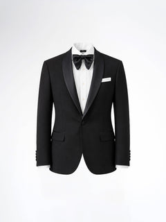 Single Breasted Suit Blazer Tux - Black Charcoal (Slim Fit)